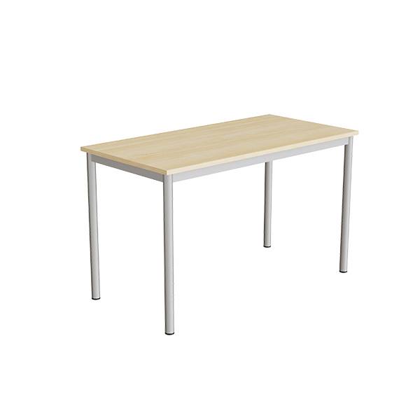 Bord Combi 120x60cm i lydd&aelig;mpende birk laminat med alugr&aring;t stel, h&oslash;jde 72cm