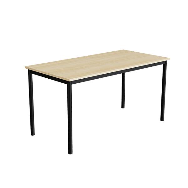 Elevbord 140x70cm i lydd&aelig;mpende birk h&oslash;jtrykslaminat med sort stel, h&oslash;jde 72cm