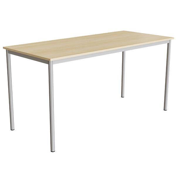 Office skrivebord 180x80cm h&oslash;jde 90cm lydd&aelig;mpende birk laminat, alugr&aring;t stel