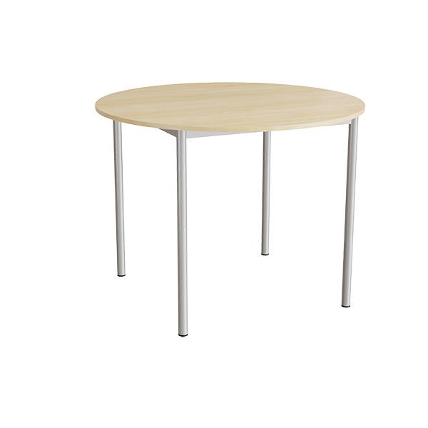 Kantinebord &Oslash;120cm i birk h&oslash;jtrykslaminat med alugr&aring;t stel, h&oslash;jde 90cm