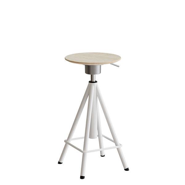 Atlas taburet med vippefunktion og gasregulering, hvide ben