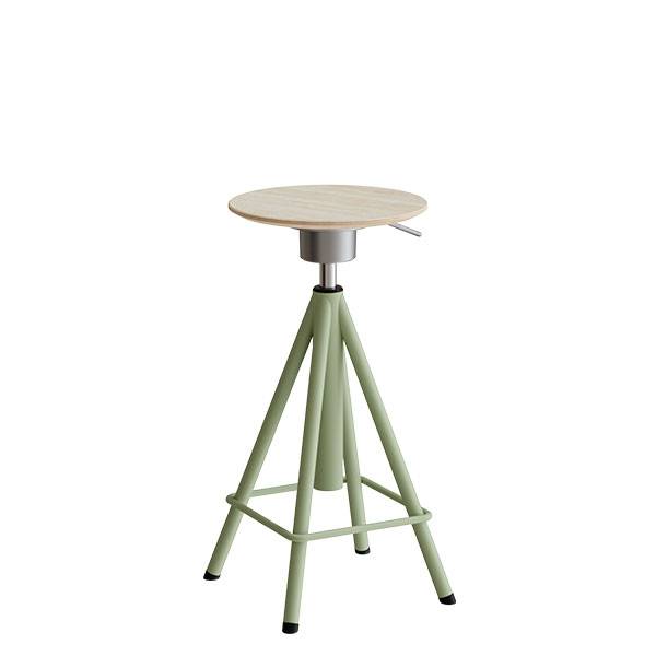 Atlas taburet med vippefunktion og gasregulering, grønne ben