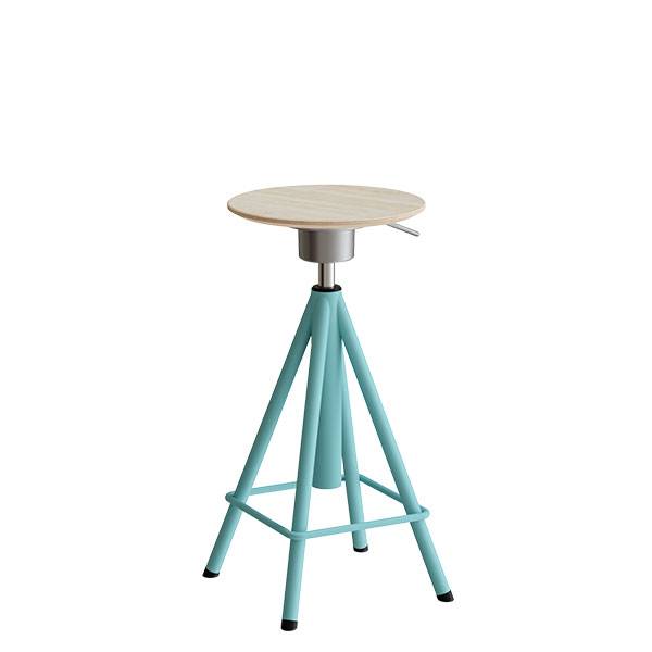 Atlas taburet med vippefunktion og gasregulering, turkis ben