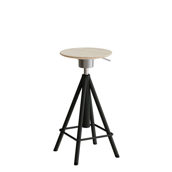 Atlas taburet med vippefunktion og gasregulering, sorte ben