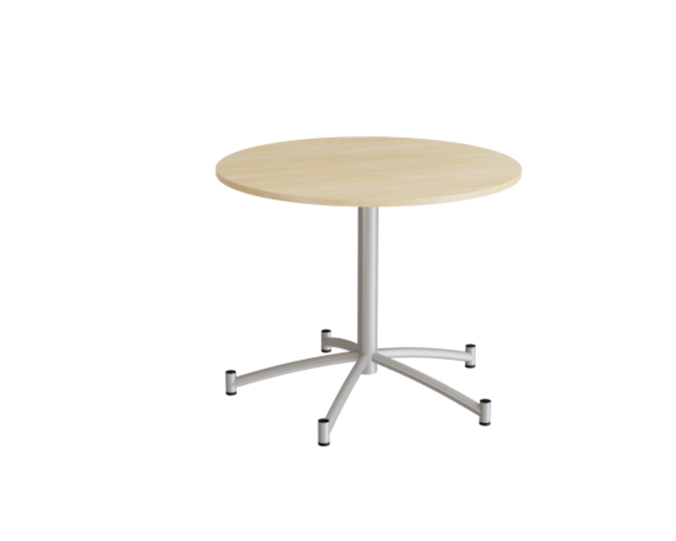 Zam rundt kantinebord &Oslash;90cm birk laminat p&aring; alugr&aring;t stel