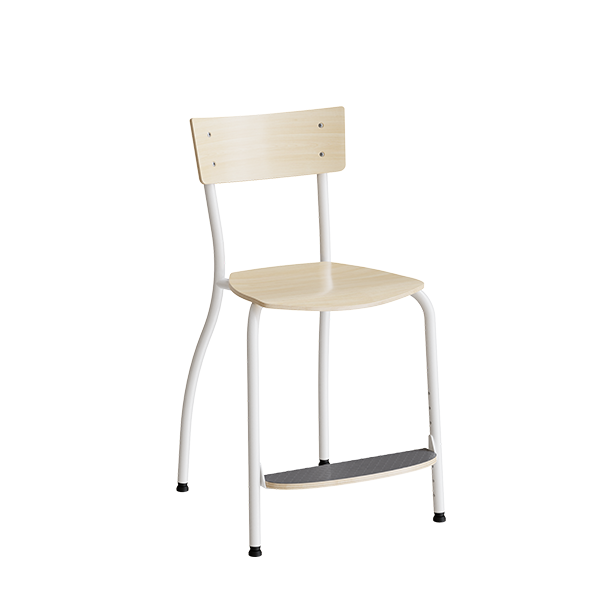 Strong 250 elevstol i birk laminat med hvidt stel