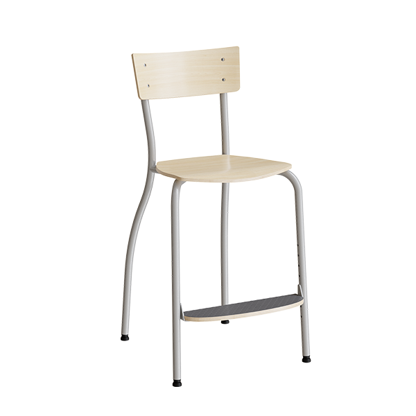 Strong 250 elevstol i birk laminat og alugr&aring;t stel