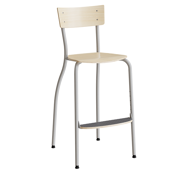 Strong 250 elevstol med birk laminat og alugr&aring;t stel