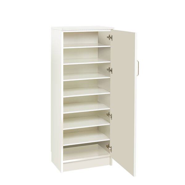 Sova pude- og tæppeskab i hvid laminat med 8 hylder