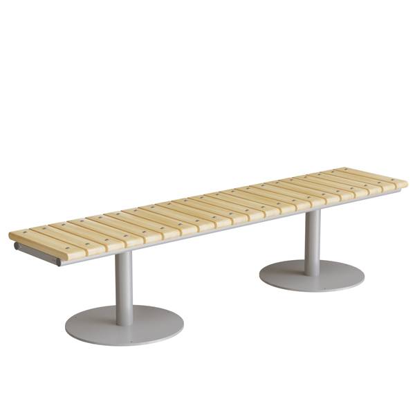 Cirkum b&aelig;nk 3 personers 190cm i massiv eg med alugr&aring;t stel 