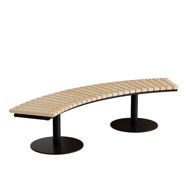 Cirkum siddeb&aelig;nk 60&deg; buet i massiv birk med sort stel