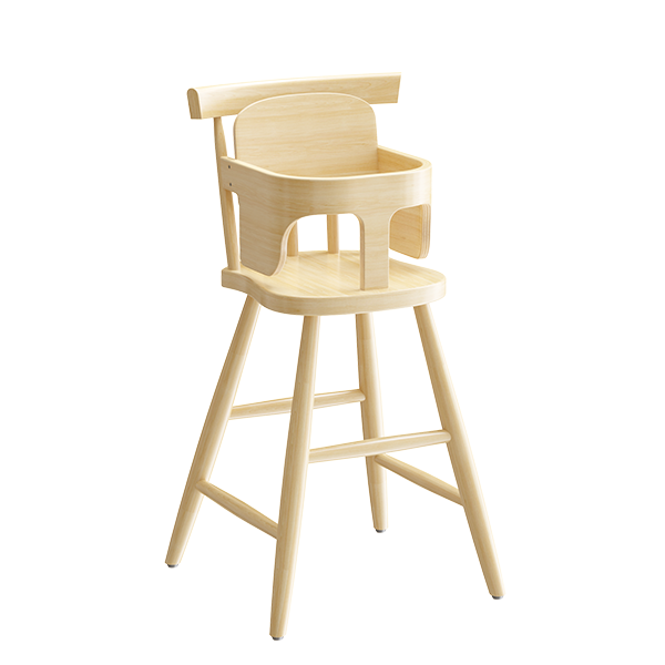 B&oslash;rnestol med b&oslash;jle og siddeh&oslash;jde 520mm i klarlakeret massiv birk