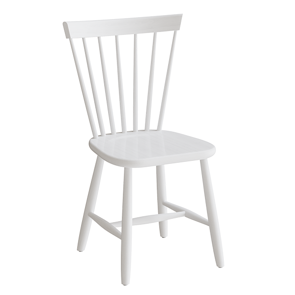 Enkel 3173 tr&aelig;stol 440mm i hvidbejdset massiv birk