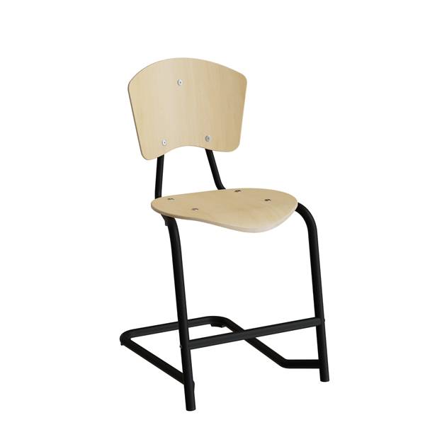 Nian elevstol i birk finér med fodstøtte og sort stel