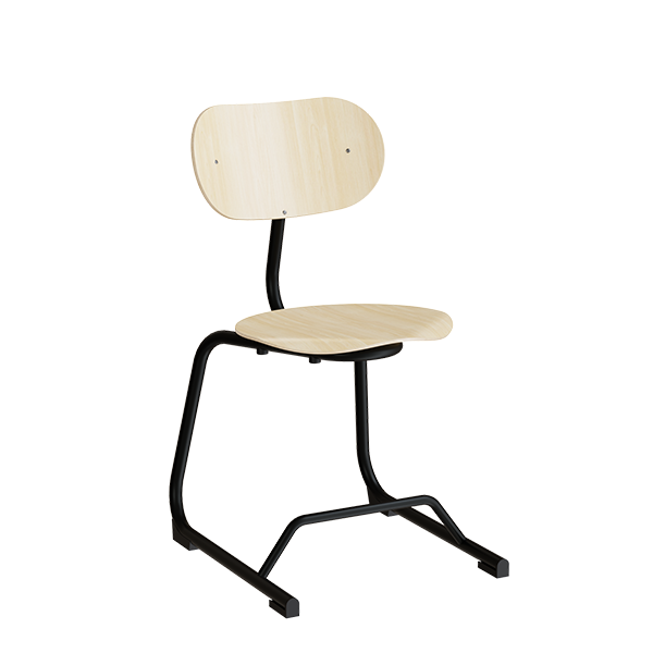 Smile h&oslash;j elevstol i birk laminat med sort stel