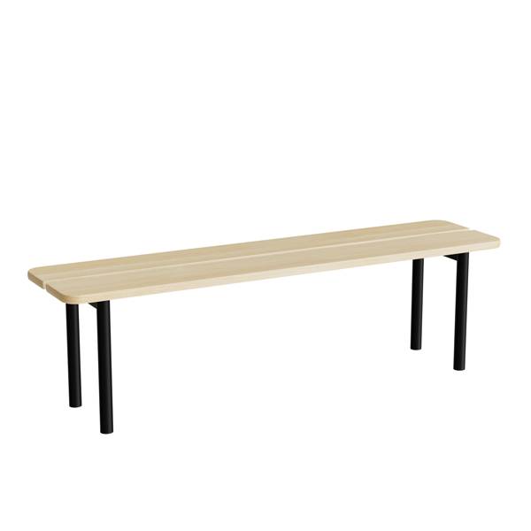 Siddeb&aelig;nk 1500mm med birk laminat og sort understel
