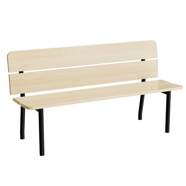 Pausa 551 træbænk 1500mm i birk laminat med sort stel