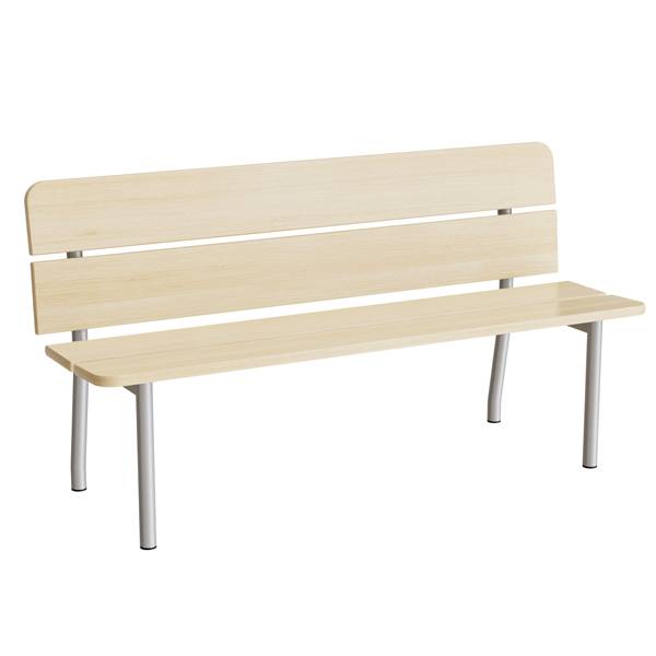 Pausa 551 træbænk 1500mm i birk laminat med alugråt stel