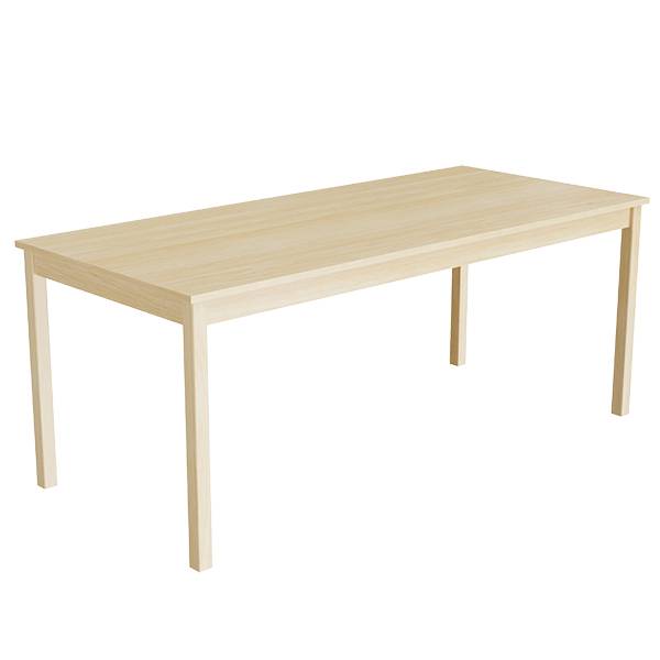 Elevbord 180x80cm i birk laminat med massive birk ben, højde 72cm