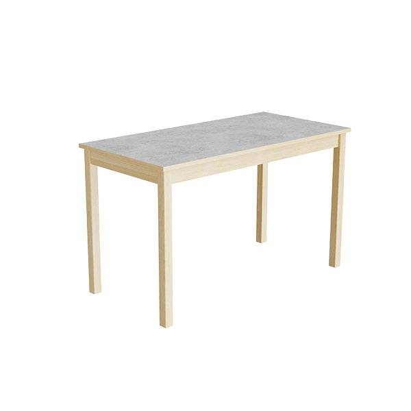 Elevbord 120x60cm i lydd&aelig;mpende lys gr&aring; linoleum med massive birk ben, h&oslash;jde 72cm