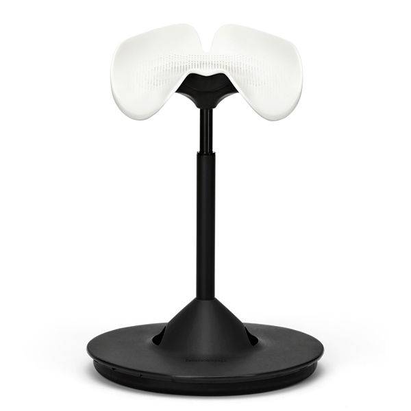 Sadelstol BackApp Hipp sort understel Hvidt s&aelig;de