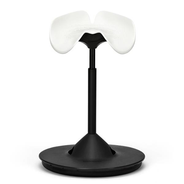 Sadelstol BackApp Hipp sort understel Hvidt s&aelig;de