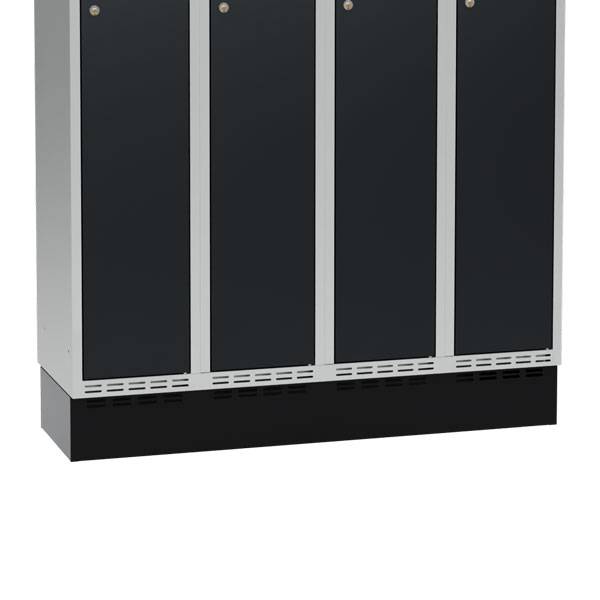 Sokkel til garderobeskab 1200x400x150mm, sort