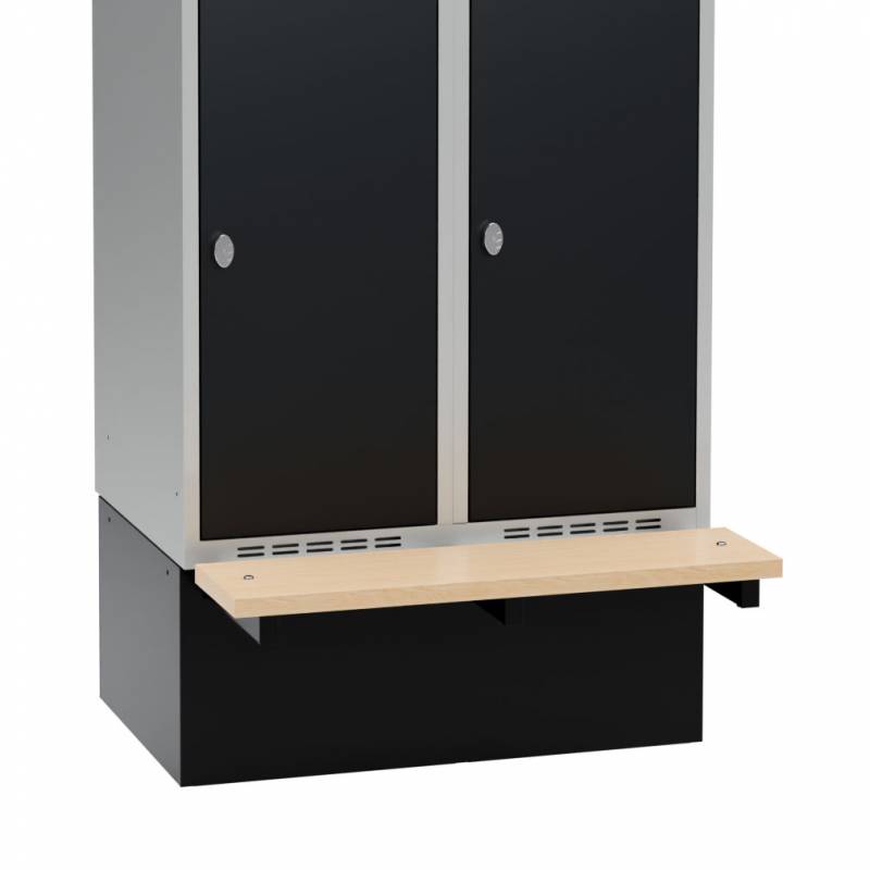 H&oslash;j sokkel til garderobeskab 80x55x32cm med siddeb&aelig;nk i birk