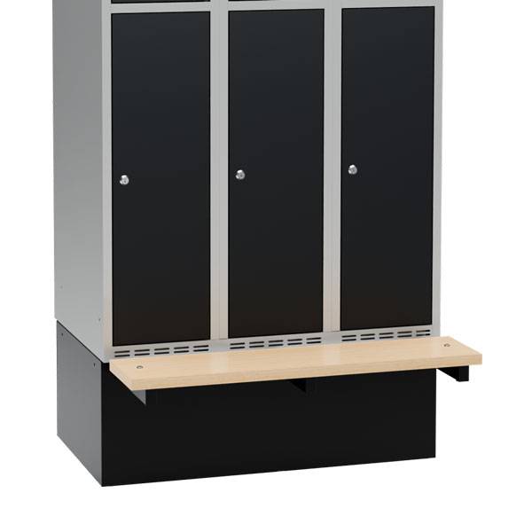 H&oslash;j sokkel til garderobeskab 90x55x32cm med siddeb&aelig;nk i birk