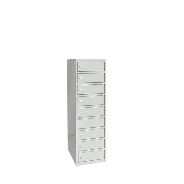 PC skab med el til laptop 1327x400x550mm 9 rum cylinderlås