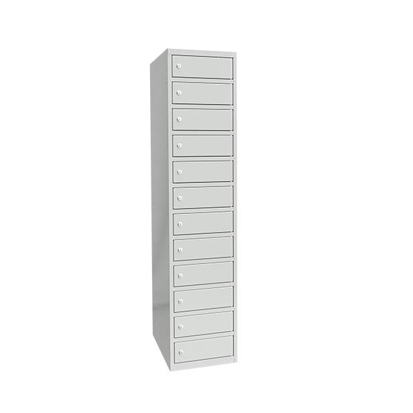 PC skab med el til laptop 1752x400x550mm 12 rum cylinderlås