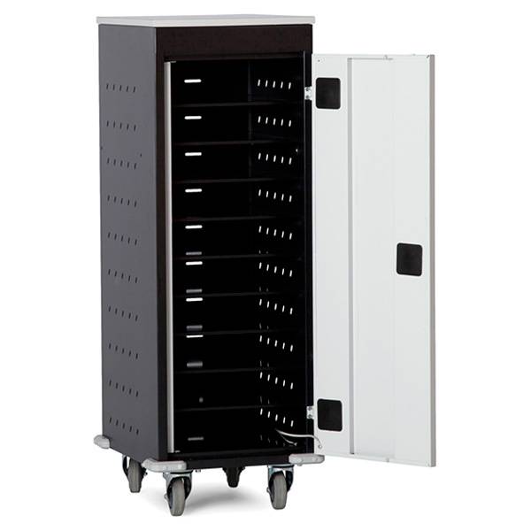 PC opladningsskab på hjul med 10 rum 1250x530x500mm