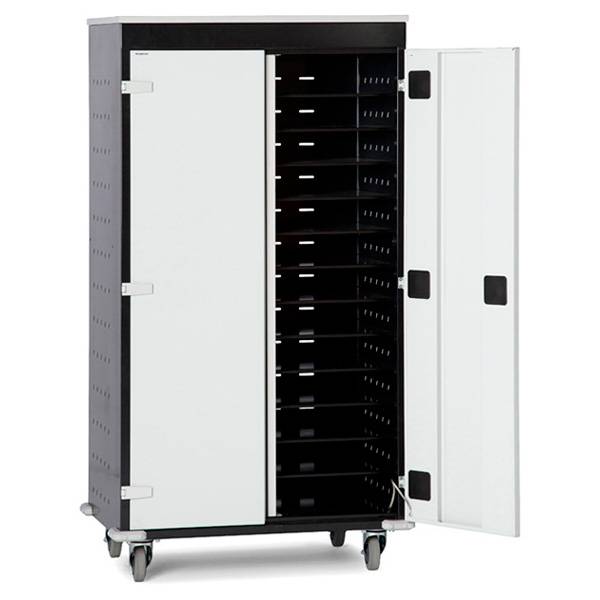 PC opladningsskab p&aring; hjul med 26 rum 1540x920x500mm