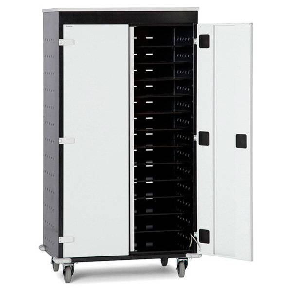 PC opladningsskab p&aring; hjul med 26 rum 1540x920x500mm