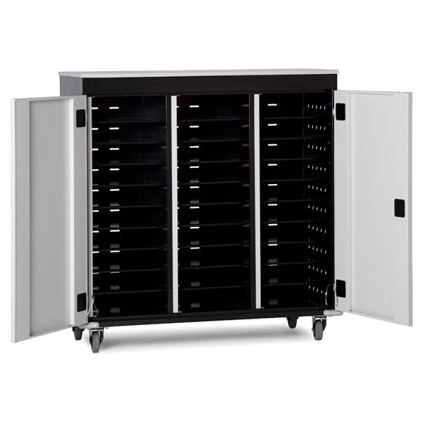 PC opladningsskab på hjul med 30 rum 1250x1310x500mm