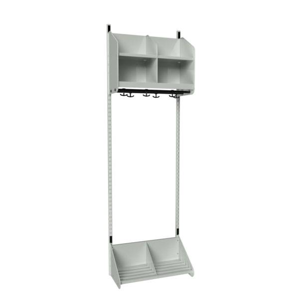 BST garderobe startsektion model A med 2 pladser 600mm lys grå