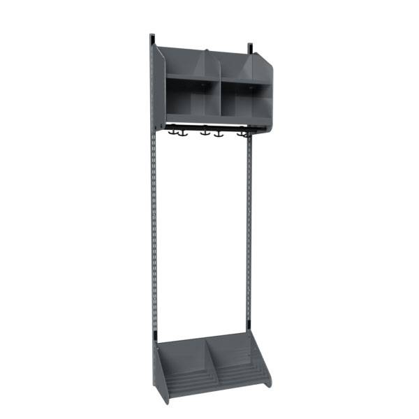BST garderobe startsektion model A med 2 pladser 600mm m&oslash;rk gr&aring;
