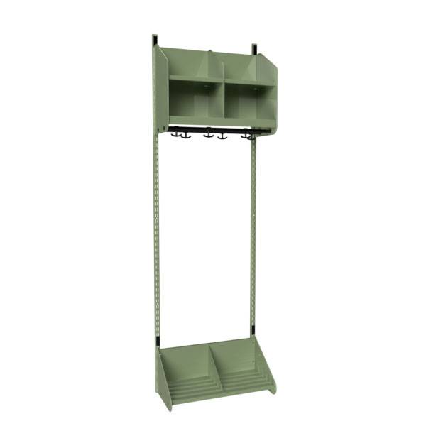 BST garderobe startsektion model A med 2 pladser 600mm grøn