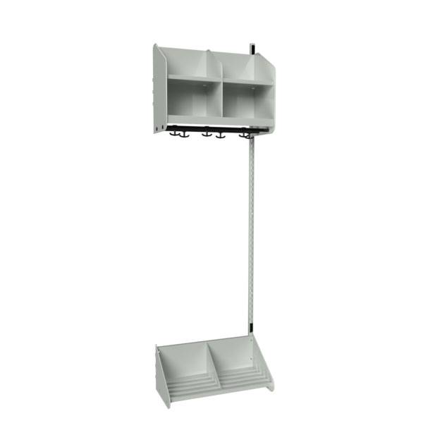 BST garderobe p&aring;bygningssektion model A 2 pladser 600mm lys gr&aring;