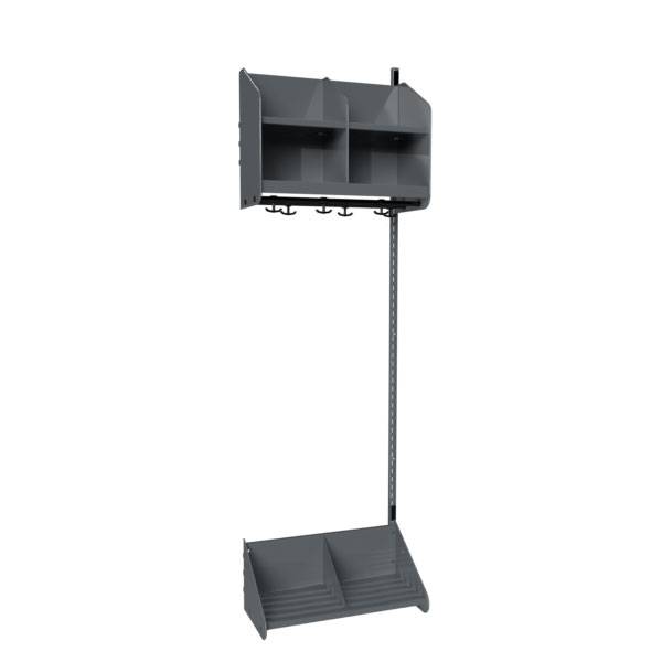 BST garderobe p&aring;bygningssektion model A 2 pladser 600mm m&oslash;rk gr&aring;