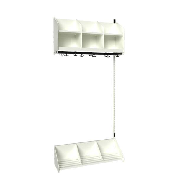 BST garderobe p&aring;bygningssektion model A 3 pladser 900mm hvid