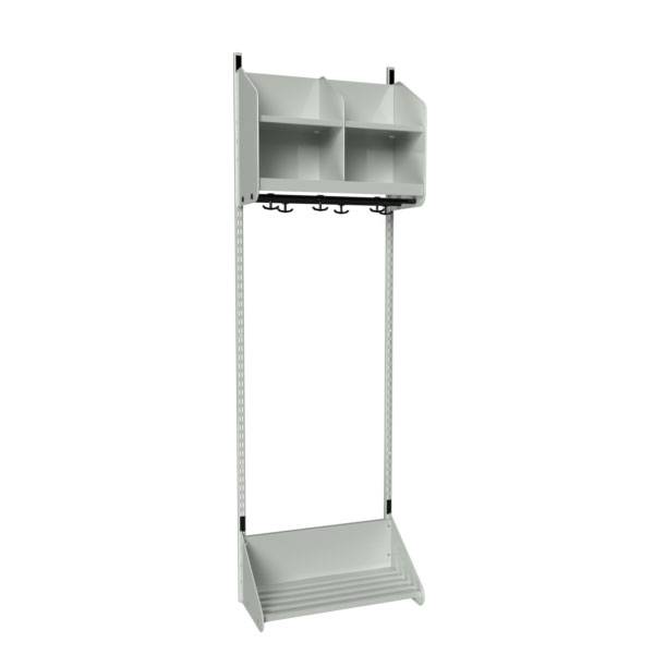 BST garderobe startsektion model B med 2 pladser 600mm lys gr&aring;