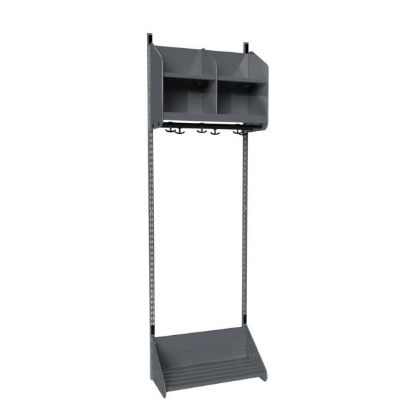 BST garderobe startsektion model B med 2 pladser 600mm m&oslash;rk gr&aring;