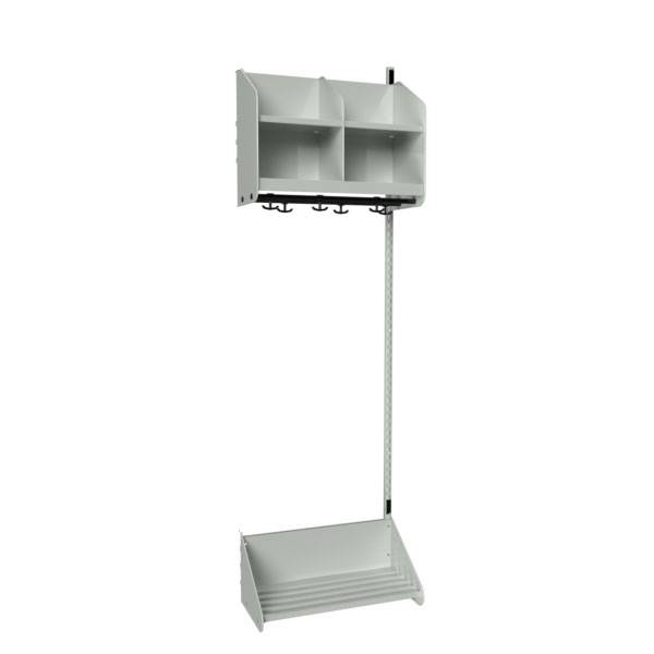 BST garderobe p&aring;bygningssektion model B med 2 pladser 600mm lys gr&aring;