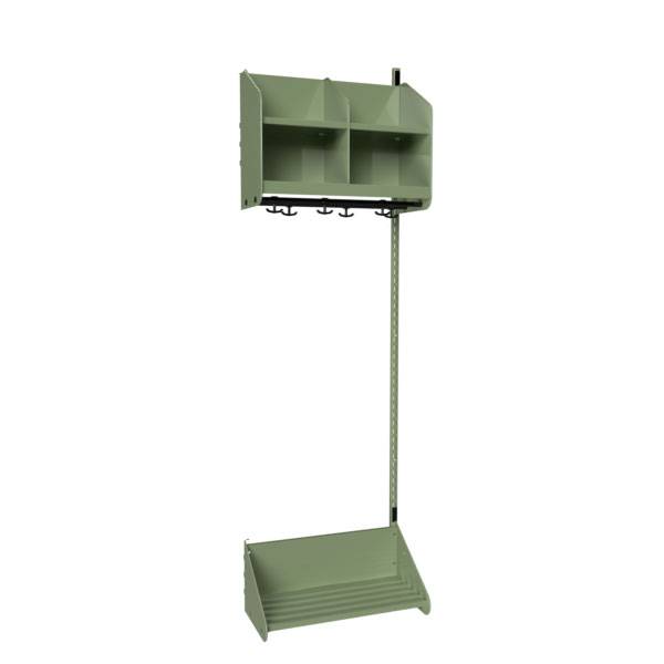BST garderobe p&aring;bygningssektion model B med 2 pladser 600mm gr&oslash;n