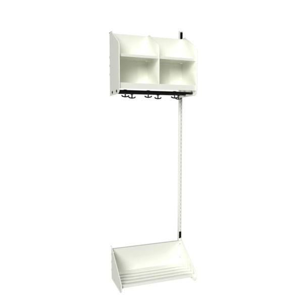 BST garderobe p&aring;bygningssektion model B med 2 pladser 600mm hvid