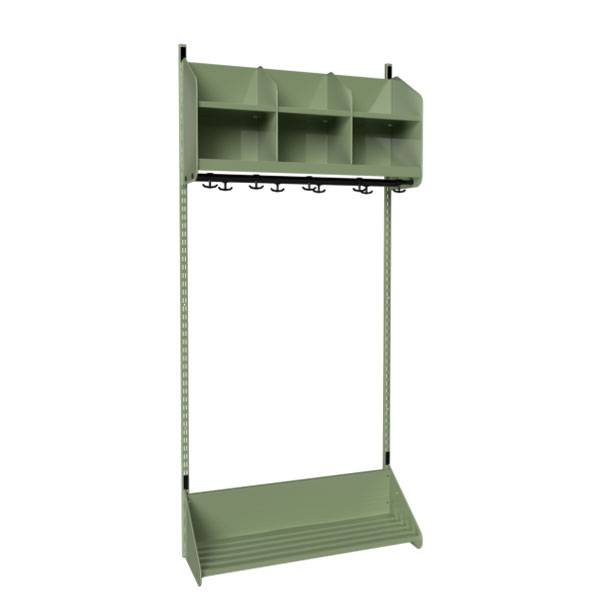 BST garderobe startsektion model B med 3 pladser 900mm gr&oslash;n