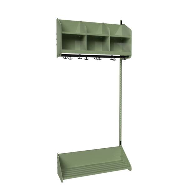 BST garderobe p&aring;bygningssektion model B med 3 pladser 900mm gr&oslash;n