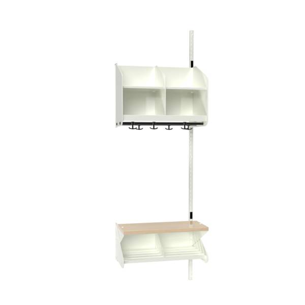 BST garderobe påbygningssektion model C med 2 pladser 600mm hvid