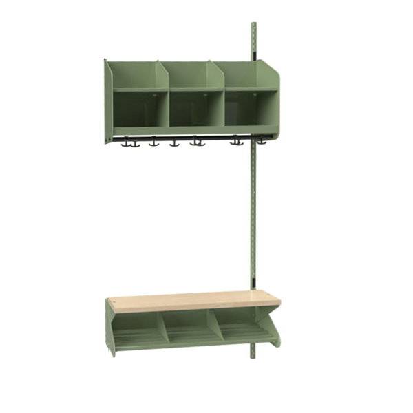 BST garderobe p&aring;bygningssektion model C 3 pladser 900mm gr&oslash;n